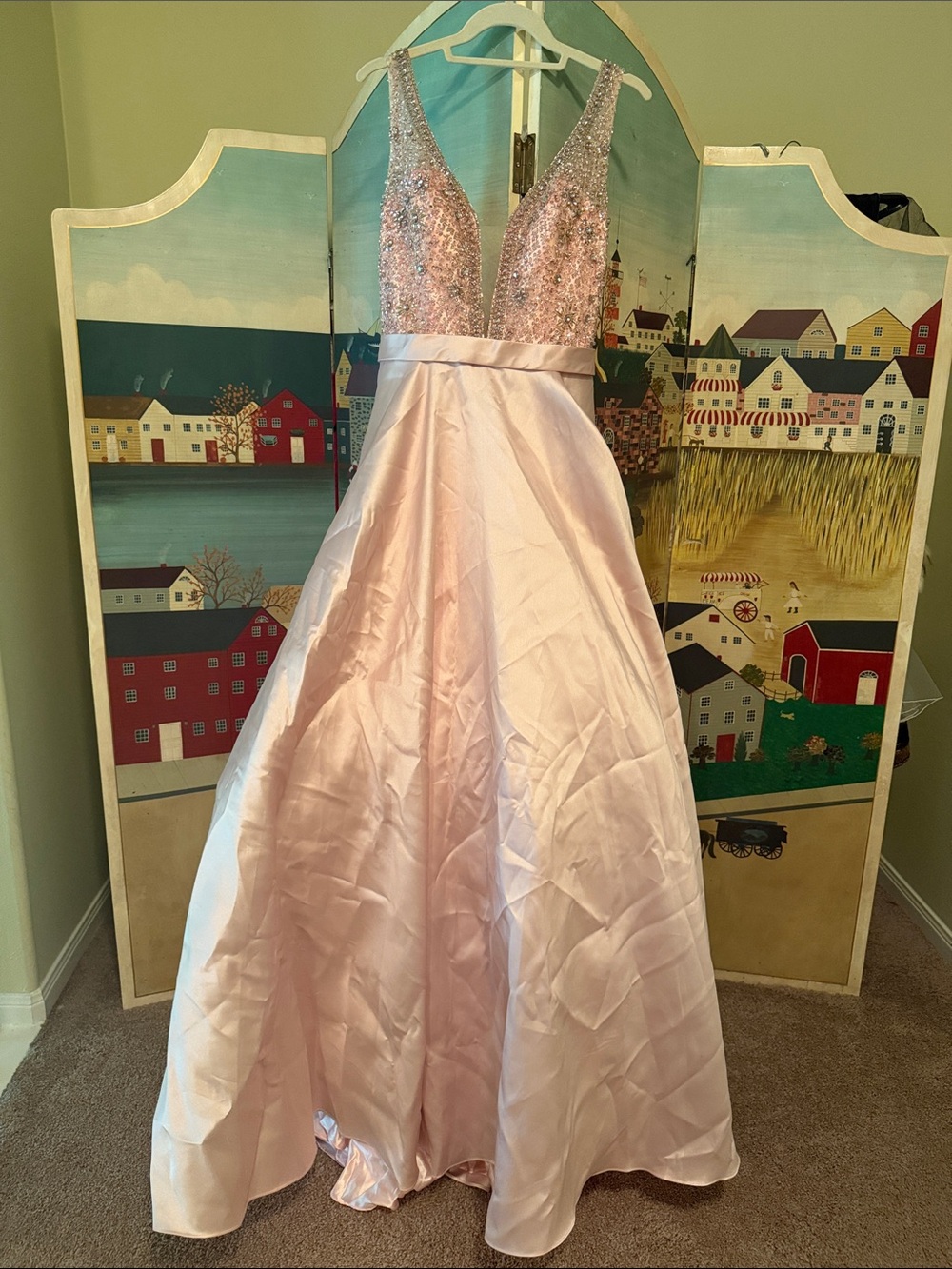JVN BY JOVANI SIZE 10 BLUSH CINDERELLA GOWN